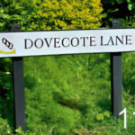 Horbury street name plate- "Dovecoat Lane"