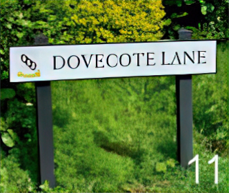 Horbury street name plate- "Dovecoat Lane"