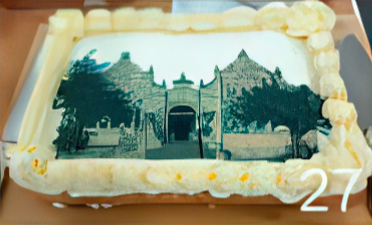 Horbury Tapestry celebratory cake- it shows the one of the embroidered panels