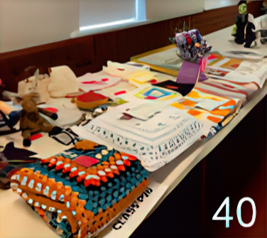 Craft items on show on a table top