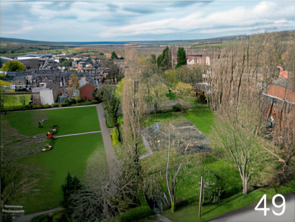 Arial view of green spaces